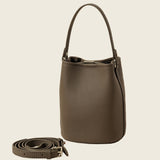 Soft Genuine Leather Tote & Crossbody Bucket Bag
