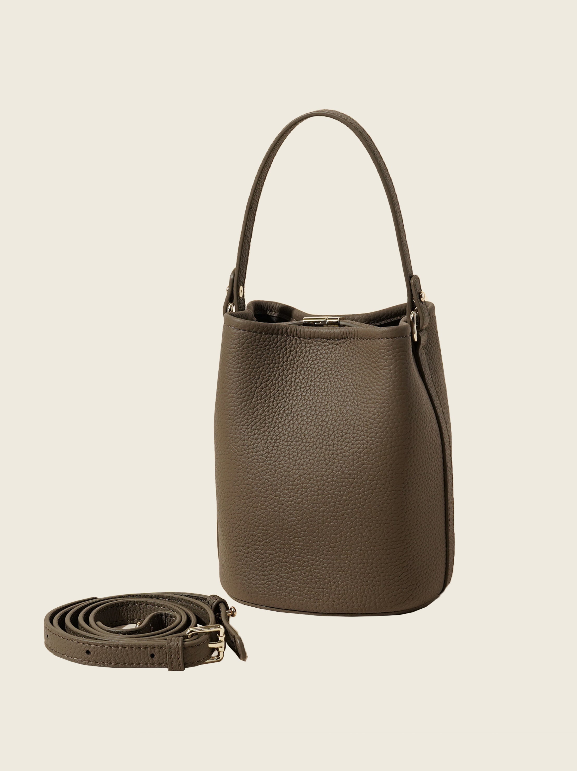Soft Genuine Leather Tote & Crossbody Bucket Bag