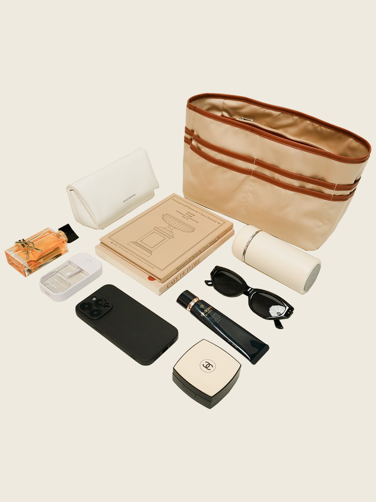 Hpai Silk hemmed liner bag