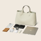 Hpai Tote M Bag in Leather - Ivory