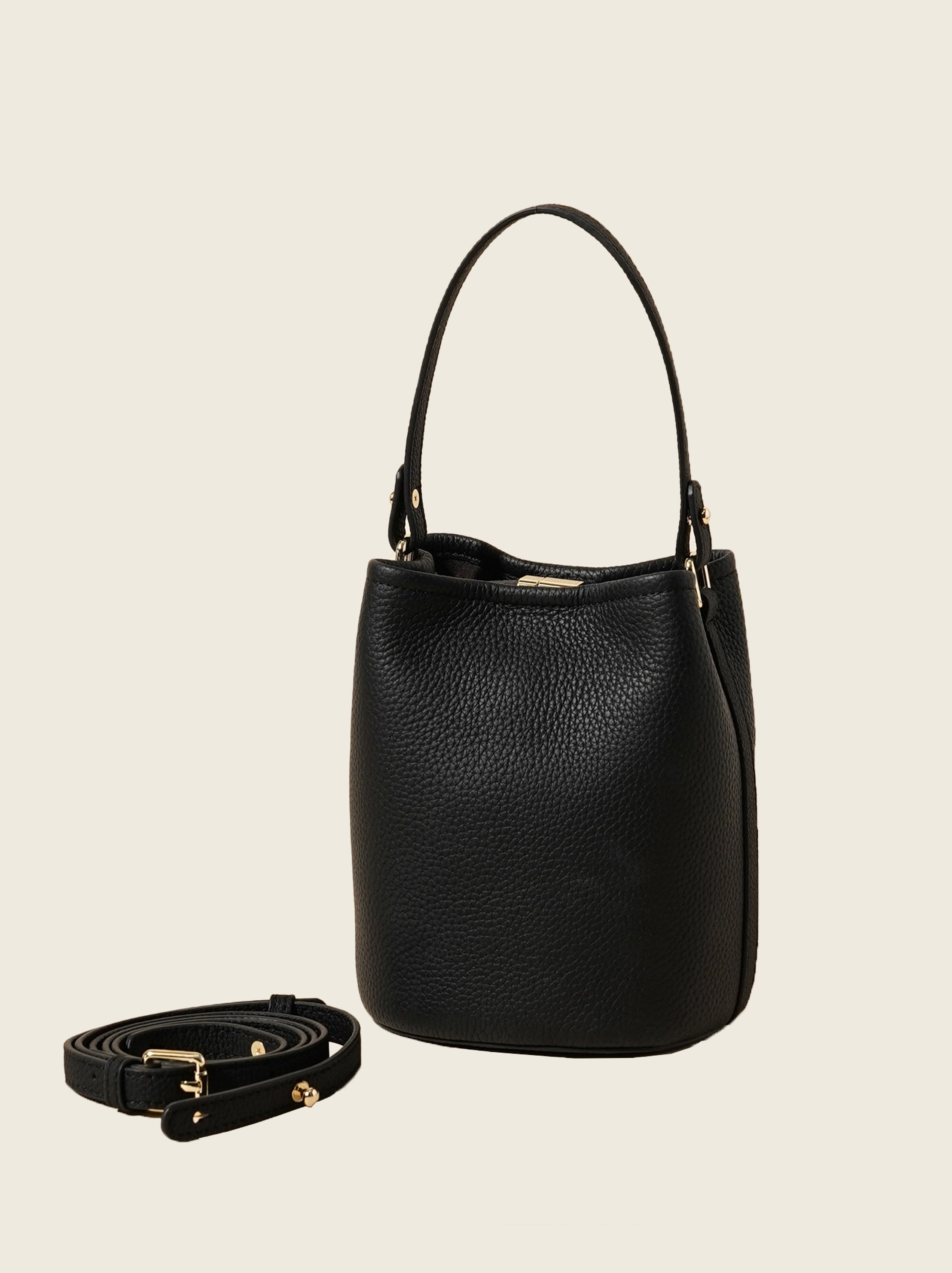 Soft Genuine Leather Tote & Crossbody Bucket Bag