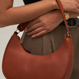 Hpai Crescent Bag In Leather - Acorn