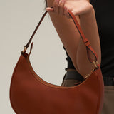 Hpai Crescent Bag In Leather - Acorn