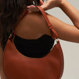 Hpai Crescent Bag In Leather - Acorn