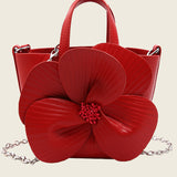 Camellia Flower Bucket Bag Elegant Floral Party Handbag