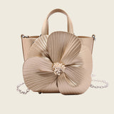 Camellia Flower Bucket Bag Elegant Floral Party Handbag