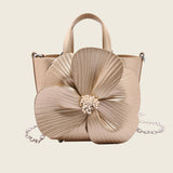 Camellia Flower Bucket Bag Elegant Floral Party Handbag