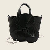 Camellia Flower Bucket Bag Elegant Floral Party Handbag