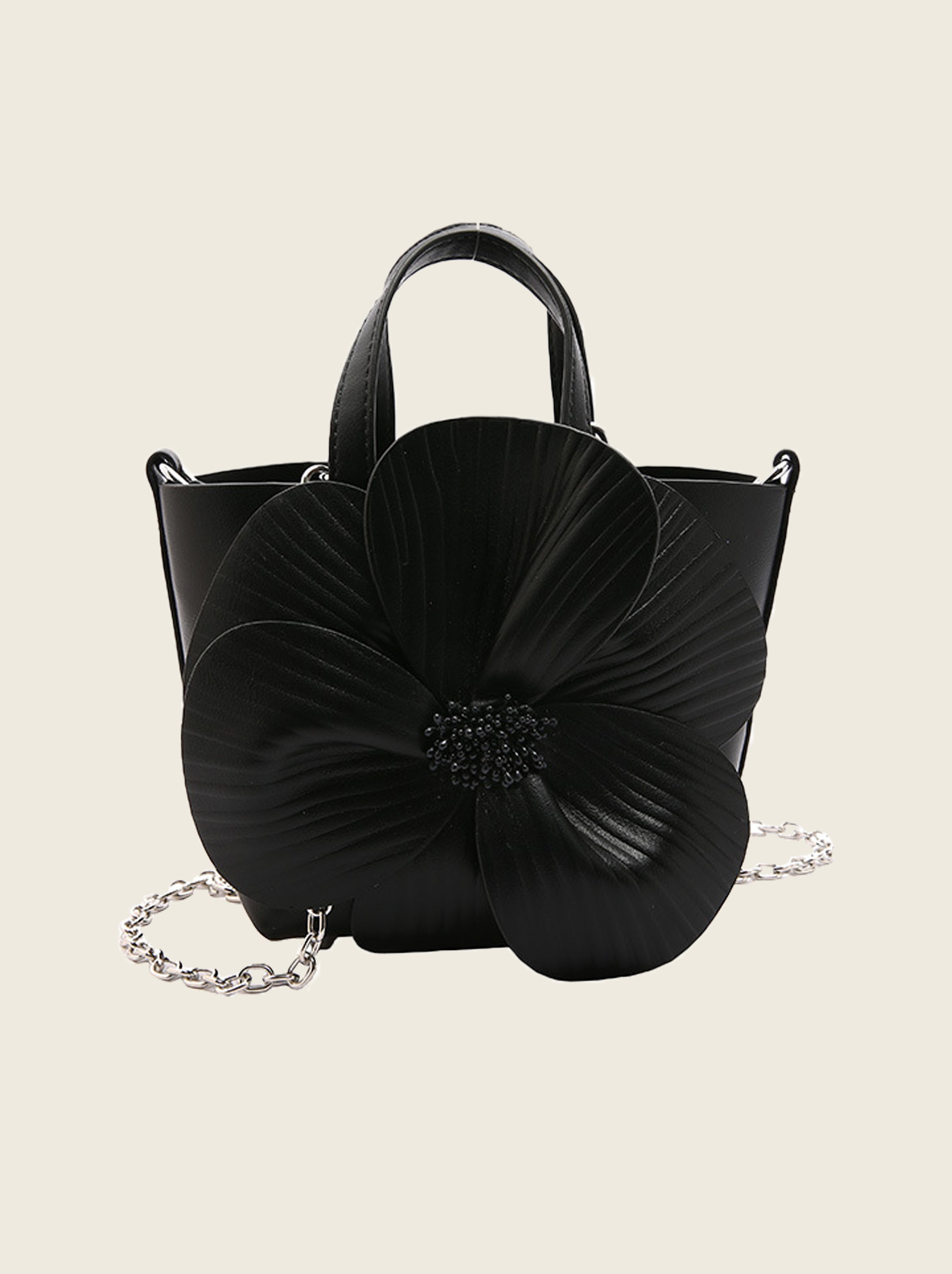 Camellia Flower Bucket Bag Elegant Floral Party Handbag