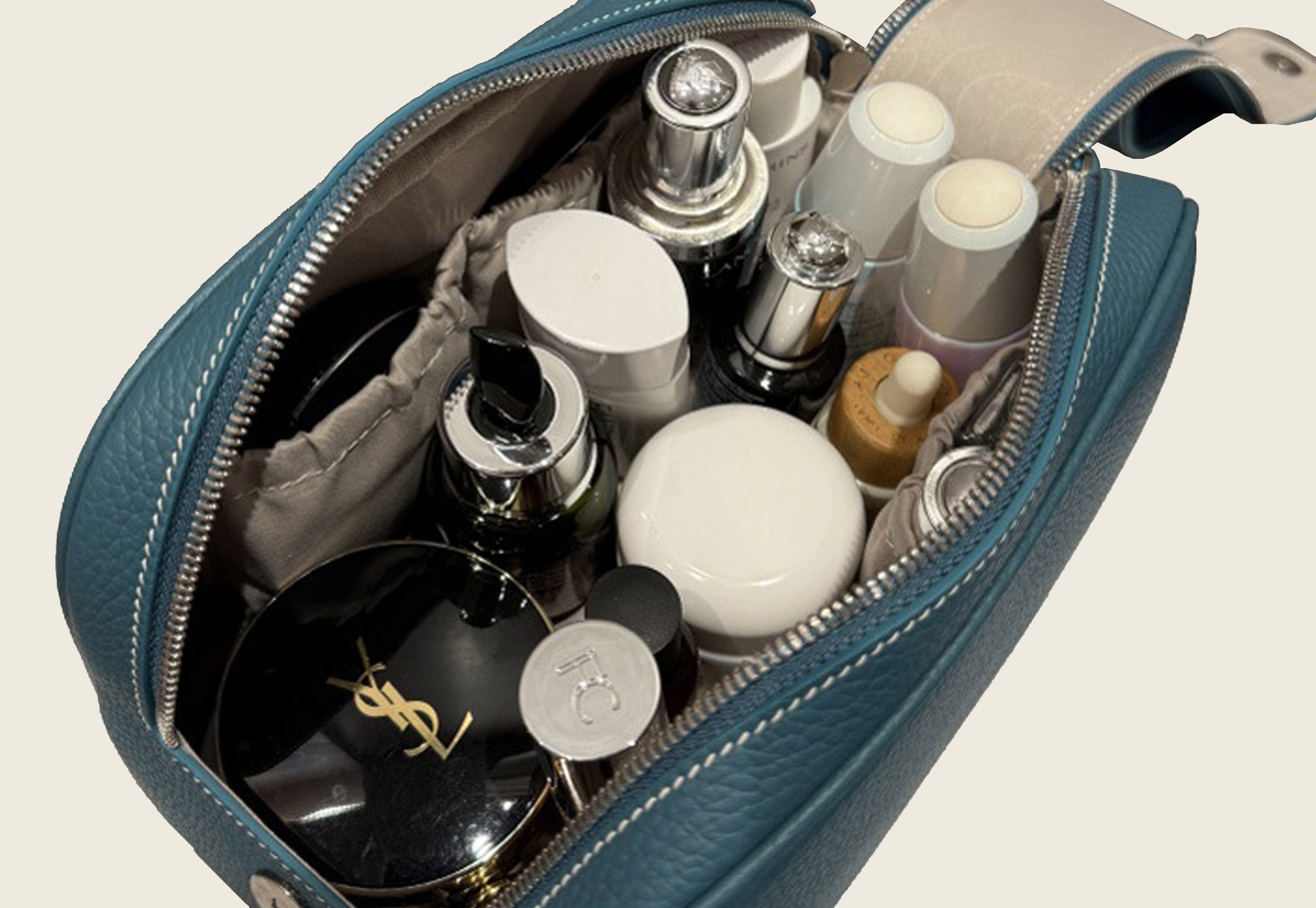 Spacious cosmetic storage bag