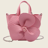Camellia Flower Bucket Bag Elegant Floral Party Handbag