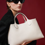 Hpai Tote M Bag in Leather - Ivory
