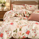 Vintage Floral Botanical Leaves 100% Cotton 3-Piece Duvet Cover Bedding Set