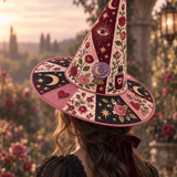 Moonlit Rose Mystic Gothic Handcrafted Quilted Witch Hat