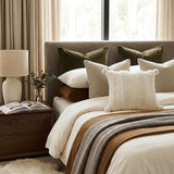 Cream Tufted Pom Pom Throw Pillow Cover