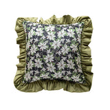 Vintage Botanical Ruffled Edge Pillow Cover