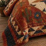 H.PAI Western Star Patchwork Quilted 3-Piece Bedding Set – Classic Americana Quilted Bedding with Matching Pillow Shams