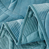 Geometric Velvet Solid Color Quilted 3-Piece Bedding Set