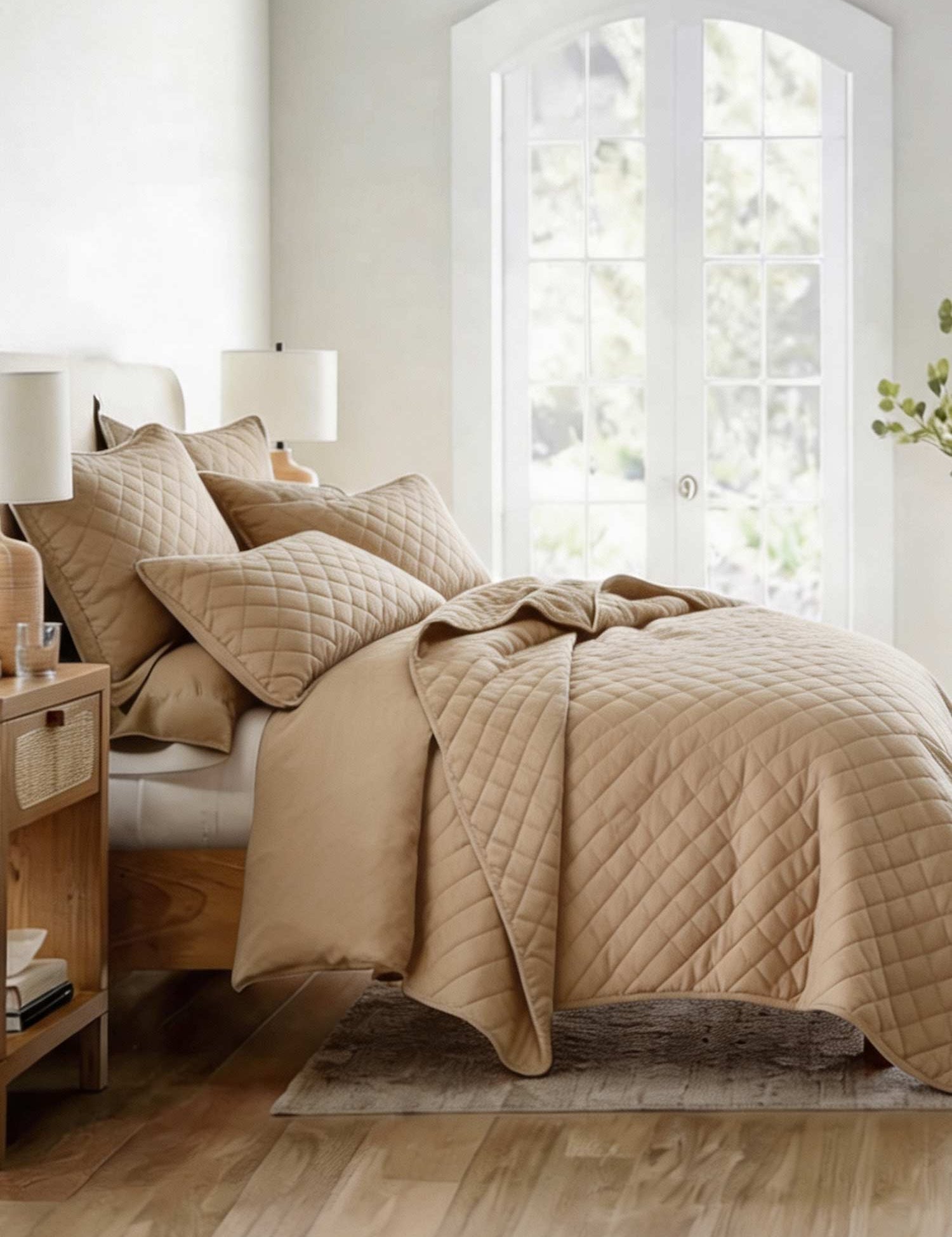 3-Piece Diamond Stitch Quilted Coverlet Set
