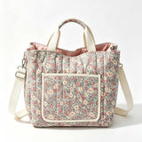 Floral Quilted Convertible Mommy Diaper Tote Bag