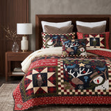 Product Title Let It Snow Woodland Patchwork Quilted 3-Piece Bedding Set