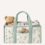 Quilted Sage Leaf Botanical Diaper Caddy