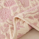 Vintage Pink Peony Floral 100% Cotton Gauze Soft Puff Blanket