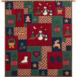 Christmas Snowman Patchwork Quilted 3-Piece Bedding Set
