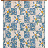 Blue Daisy Cottage Patchwork Quilted 3-Piece Bedding Set