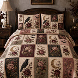 H.PAI Raven Rose Moonlight Quilted 3-Piece Bedding Set