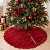 Scalloped Velvet Christmas Tree Skirt