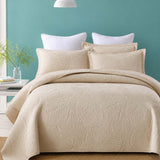 Leaf Texture Quilted 3-Piece Bedding Set