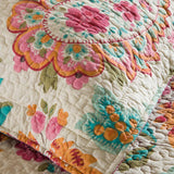 Boho Colorful Paisley Floral Patchwork Quilted 3‑Piece Bedding Set