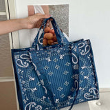 Vintage Bandana Paisley Quilted Tote Bag