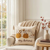 Hey, Autumn! Pumpkin Tassel Throw Pillow Cover
