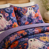 H.PAI Haunted Wildflower Garden Quilted 3-Piece Bedding Set