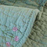 Sage Floral Patchwork Quilted 3-Piece Bedding Set