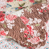 Rose Garden Patchwork Quilted 3-Piece Bedding Set