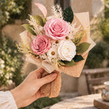 Blush Pink Romance Rose Preserved Bouquet - Posy