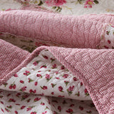 Rose Cottage Patchwork Quilted 3-Piece Bedding Set