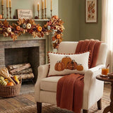 Multi-Pattern Pumpkin Pom Pom Lumbar Pillow Cover