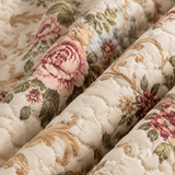 Vintage Botanical Rose Floral Quilted 3-Piece Bedding Set