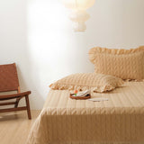 Sage Leaf Double-Layer Gauze Quilted 3-Piece Bedding Set