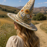 H.PAI Wildflower Meadow Handcrafted Quilted Witch Hat