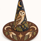 Moonlit Owl Woodland Gothic Handcrafted Quilted Witch Hat