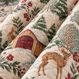 Woodland Cabin Deer Quilted 3-Piece Bedding Set