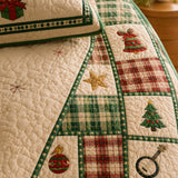 Snowman Christmas Melody Quilted 3-Piece Bedding Set