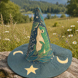 H.PAI Celestial Frog Handcrafted Quilted Witch Hat