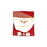 3D Santa Snowman Reindeer Christmas Chair Covers, Red Hot Stamping Xmas Dining Chair Back Slipcovers