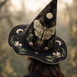 H.PAI Moth Fairy Victorian Gothic Handcrafted Quilted Witch Hat